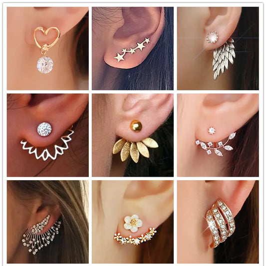 2023 New Crystal Flower Drop Earrings for Women Fashion Jewelry Rhinestones Wholesale Gift Wedding Best Friend